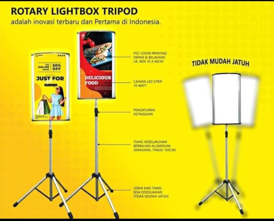 Standing Rotary Led Light Neon Box Banner 35x60 35x120 Lazada Indonesia