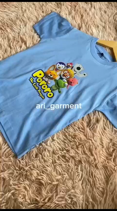 Kaos pororo anak perempuan dan laki-laki unisex 1-7 tahun catton combed 30s