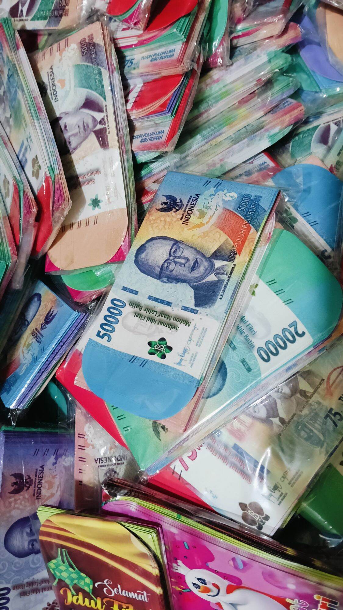 Amplop Idul Fitri Glosy Premium 100 pcs Masjid Karakter Nailong/ 50pcs Terbaru 2026 Atm Hitam