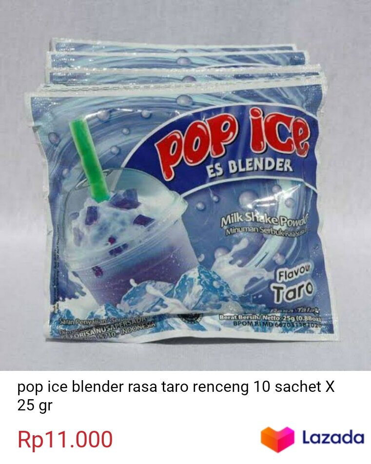 pop ice blender rasa taro renceng 10 sachet x 25 gram Lazada Indonesia