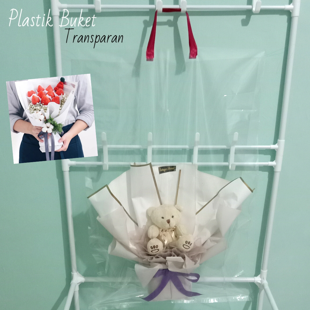 plastik buket bunga siap pakai plastik buket transparan