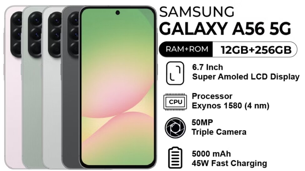 SAMSUNG A56 5G RAM 12/256 GB GARANSI RESMI ORIGINAL 1 TAHUN Harga  6,699,000 Ringgit*Penghantaran Percuma