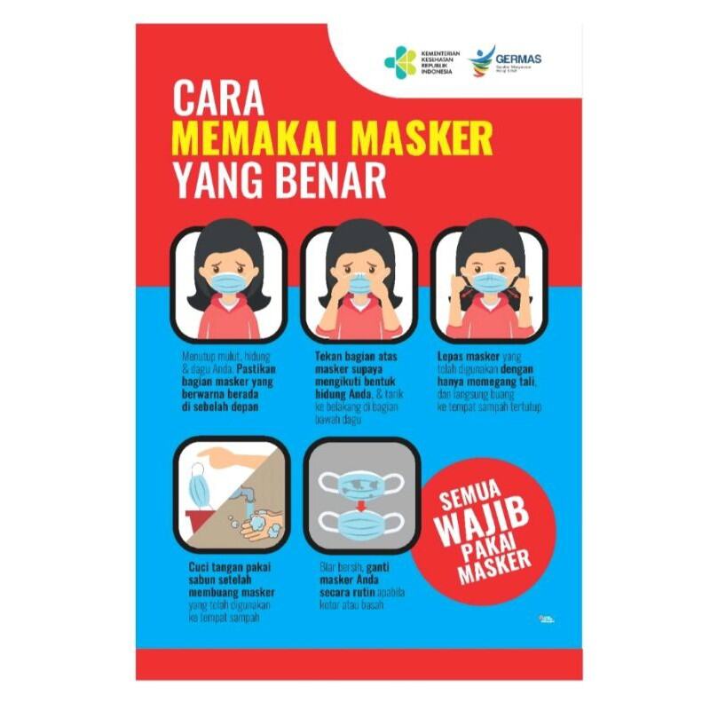 Poster Cara Memakai Masker Yang Benar | Lazada Indonesia