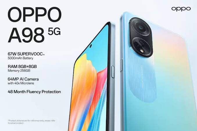 OPPO A98 RAM 16GB (8GB+8GB Expansion)/ROM 256GB Up To 1 TB Harga 4,299,000 rupiah*Gratis Ongkir