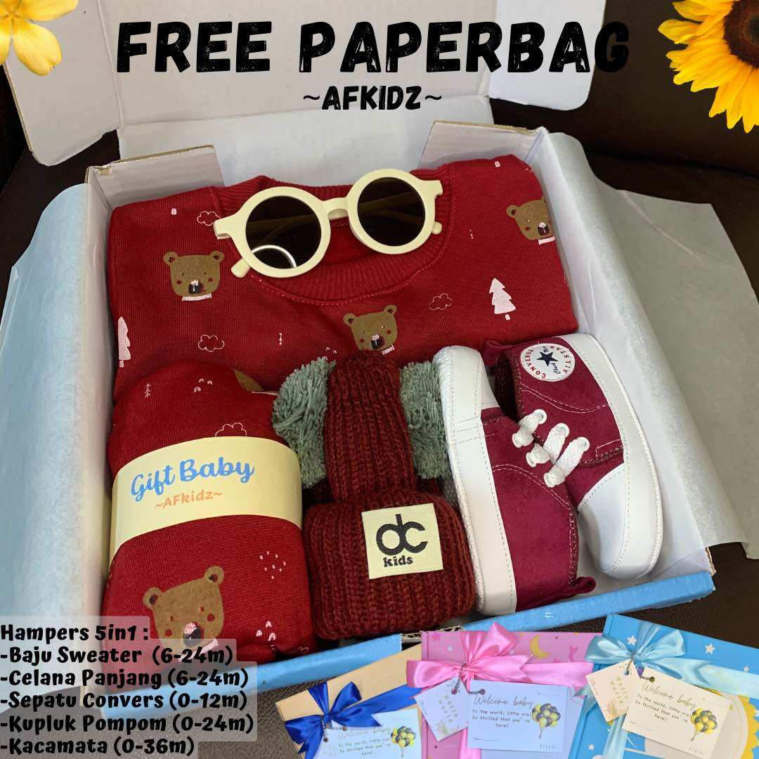 Hampers Bayi Setelan Sweater Motif Pohon Bear Balita 6 Bulan Sampai 20 Bulan Atau Muat Sampai 1 Tahun…