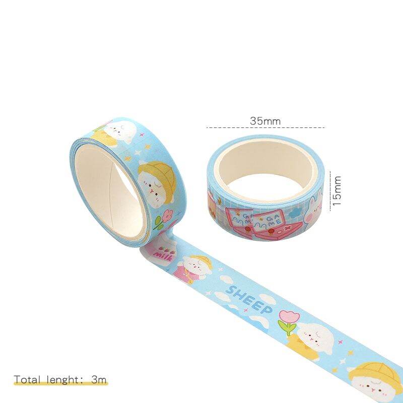 1roll Lucu Kartun Diary Scrapbooking Dekorasi Washi Tape Alat Tulis Siswa