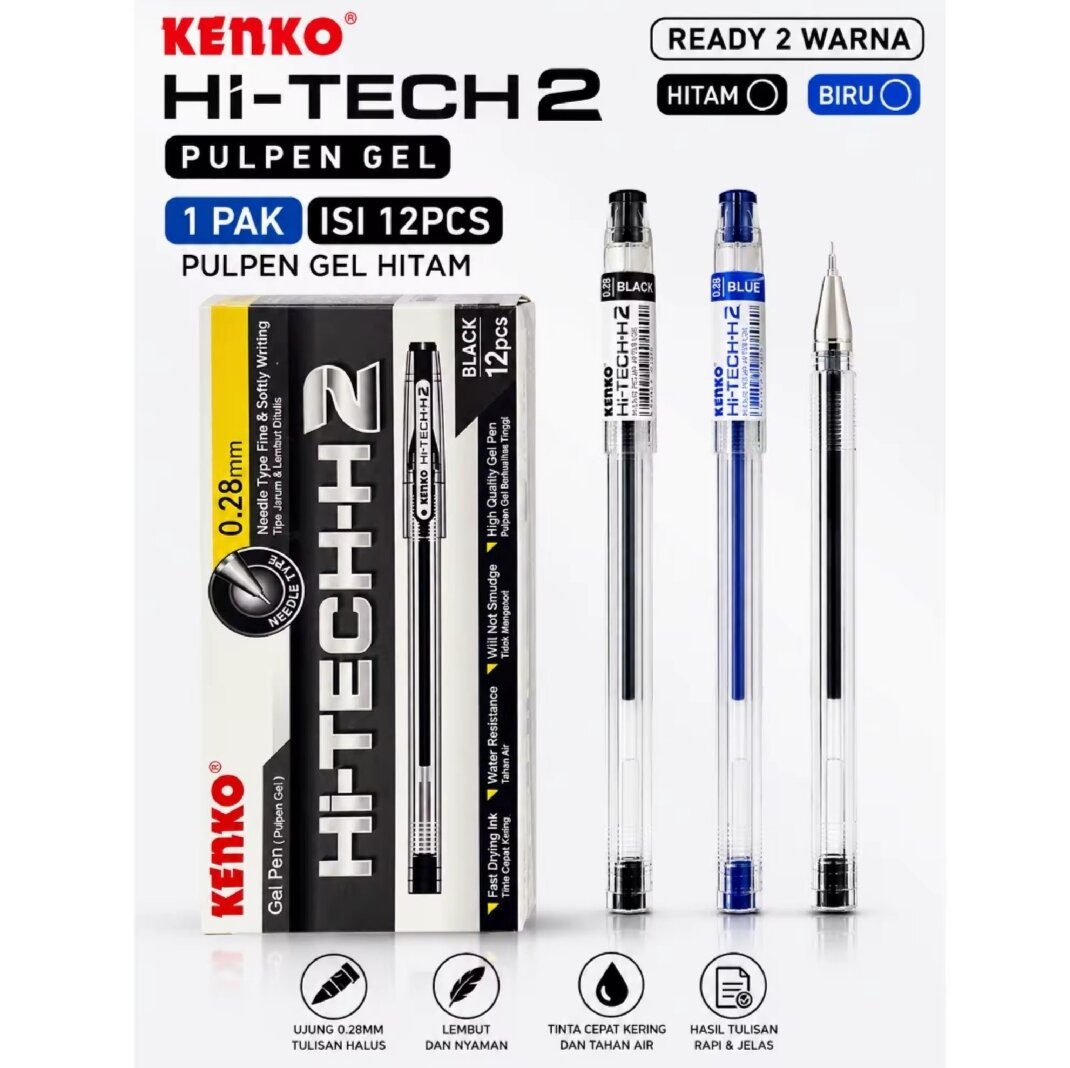 (1 Pak = 12 buah) Pulpen Pen Kenko Hi-Tech-H 0.28 mm