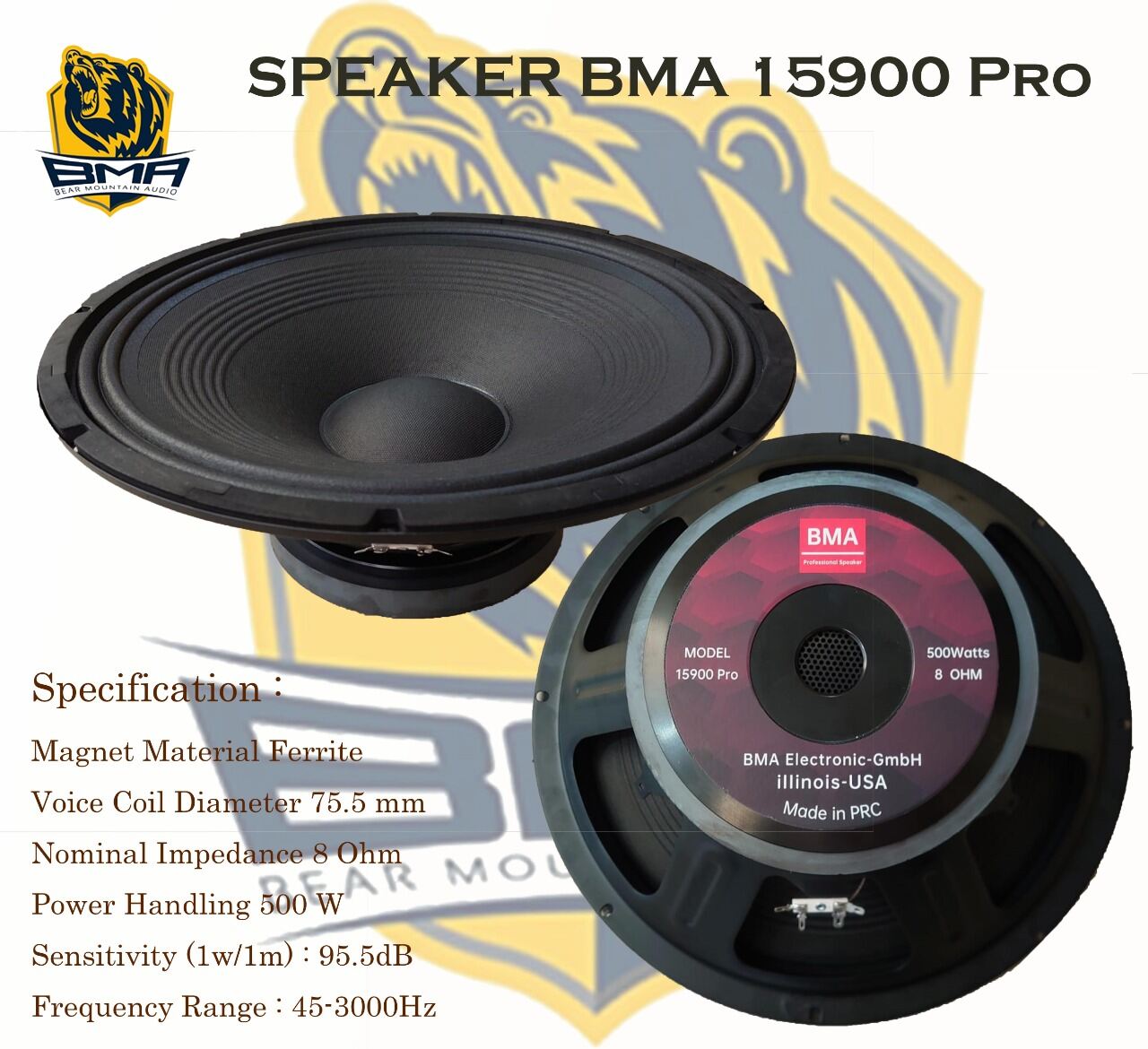 300 Watt 15 Inch Pro Audio Speakers Voice Coil P Audio Speaker 300