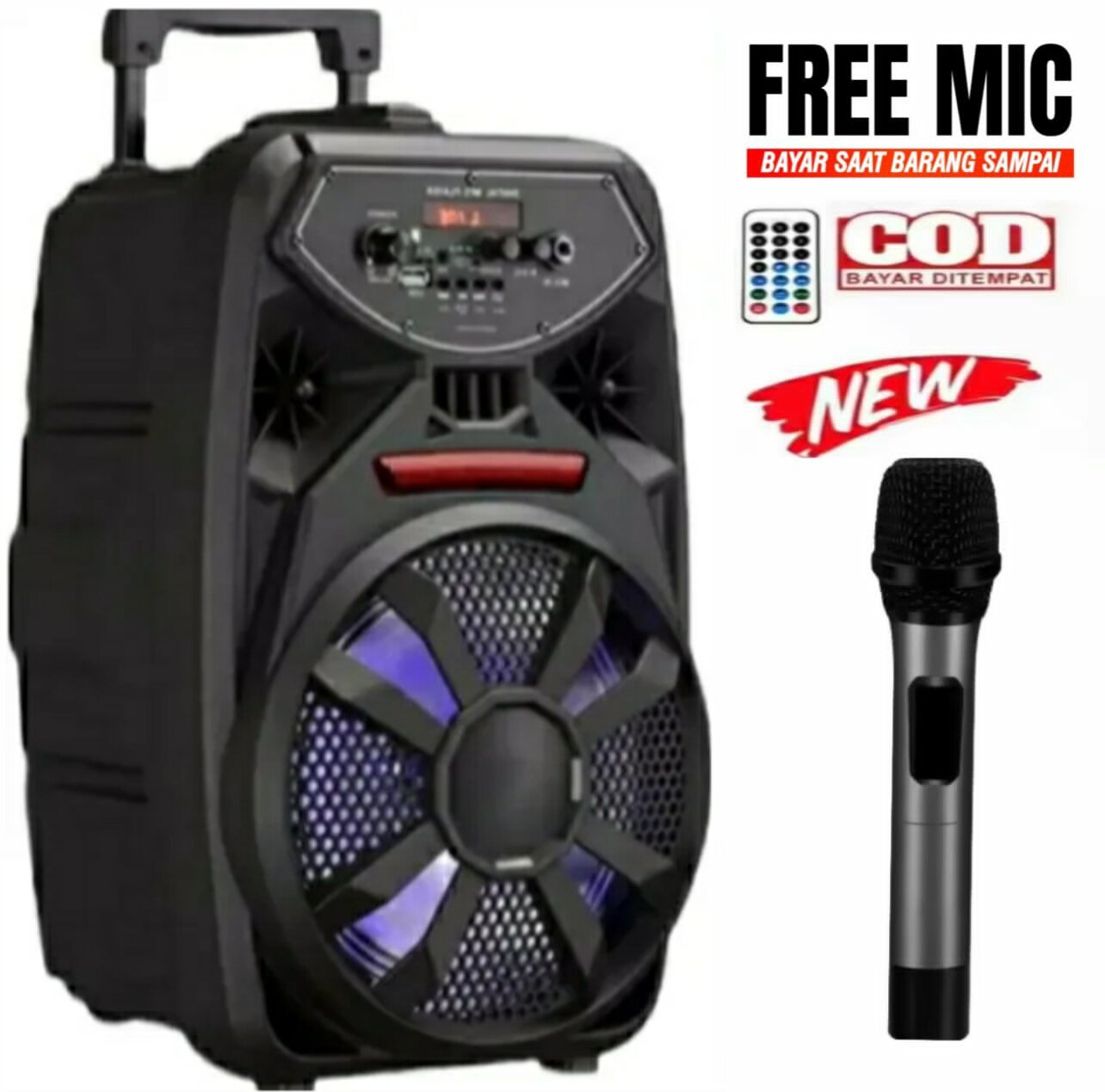 PALING LARISSSSSSSS.............Speaker Bluetooth Kimiso 8.5inc Subwoofer aktif Mp3 player 7801 Gratis Mic karaoke player karoeke FM Radio digital Super Bass Subwoofer aktif Mp3 player FM Radio digital Harga 55,000 rupiah*Gratis Ongkir