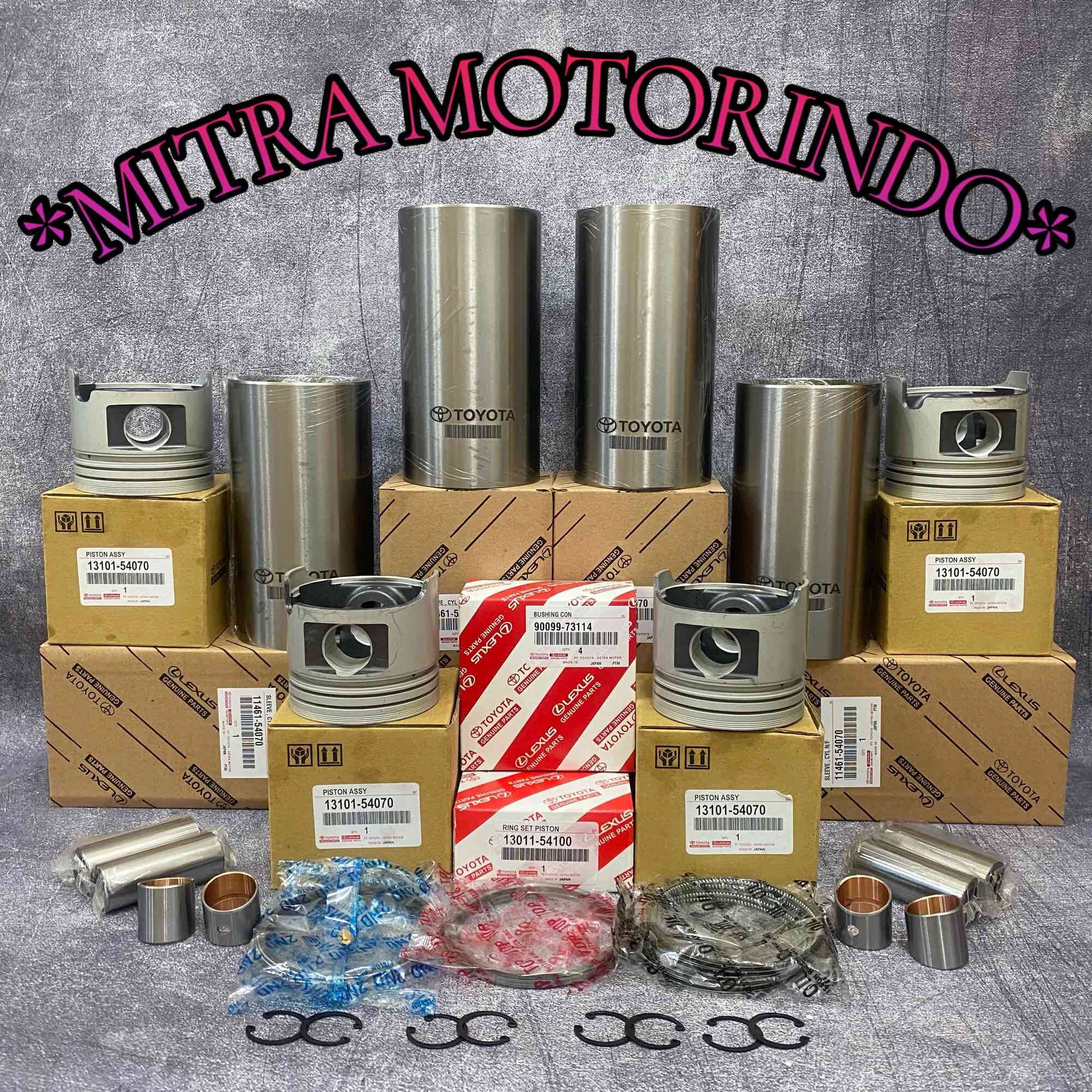 Liner Kit Liner + Piston + Ring Piston + bushing Con Rod + Toyota Kijang Diesel 2L 2.5cc 1Set STD Type A Harga 2,895,000 rupiah*Gratis Ongkir