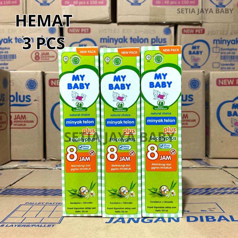 PAKET 3 PCS My Baby Minyak Telon Plus 150 ml - Minyak Anti Nyamuk 8 Jam Hemat 3 Pcs