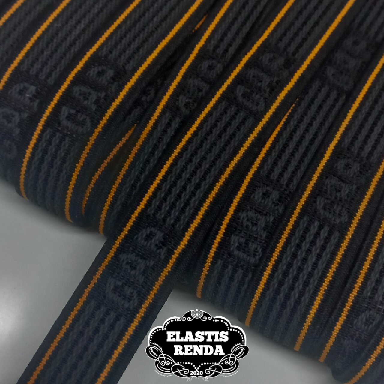 (Harga Per Meter) Karet Elastis Salur GAP Kuning Lebar 2cm / 20mm
