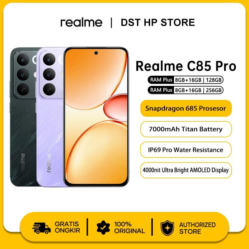 [Official Store] realme C85 Pro 8/128GB 8/256GB-realme official warranty Indonesia Giá 2,599,000 Đồng*Miễn phí vận chuyển
