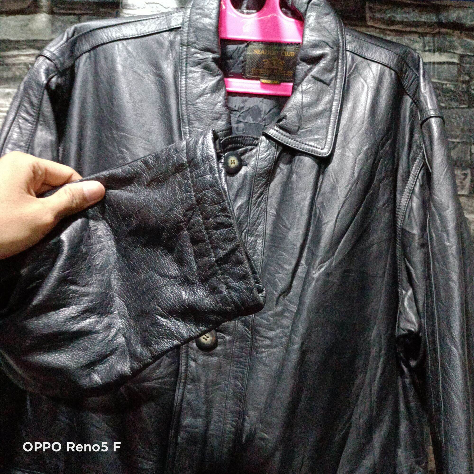 seahop club old leather bomber jacket 牛革 - ジャケット・アウター