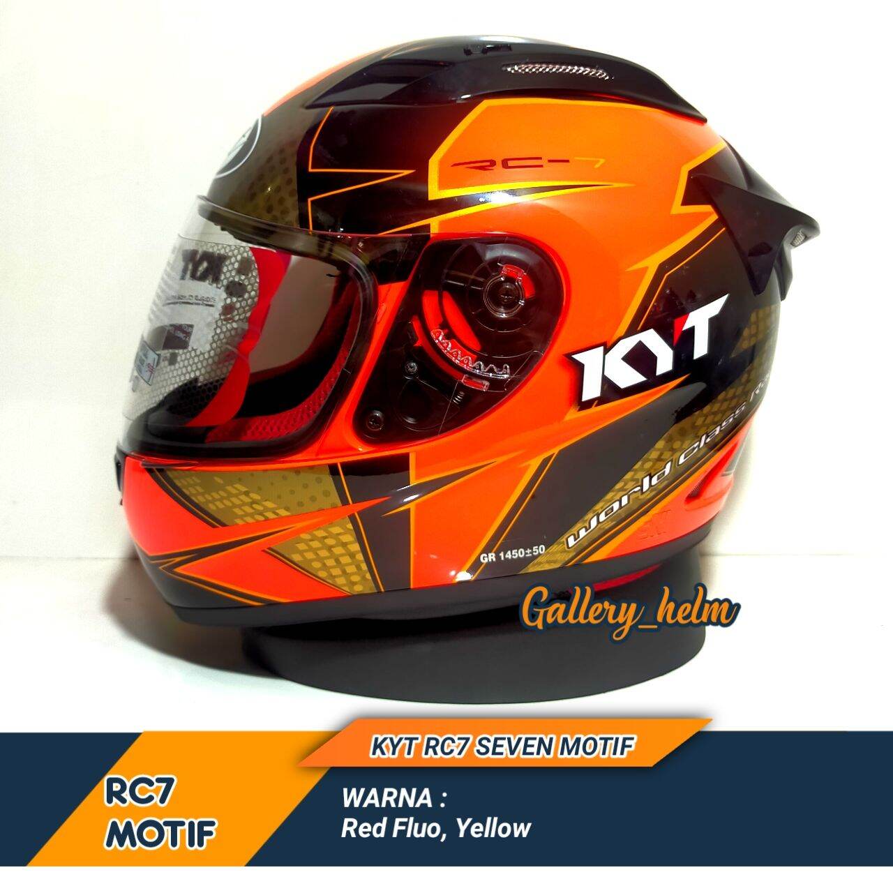 helm kyt full face orange