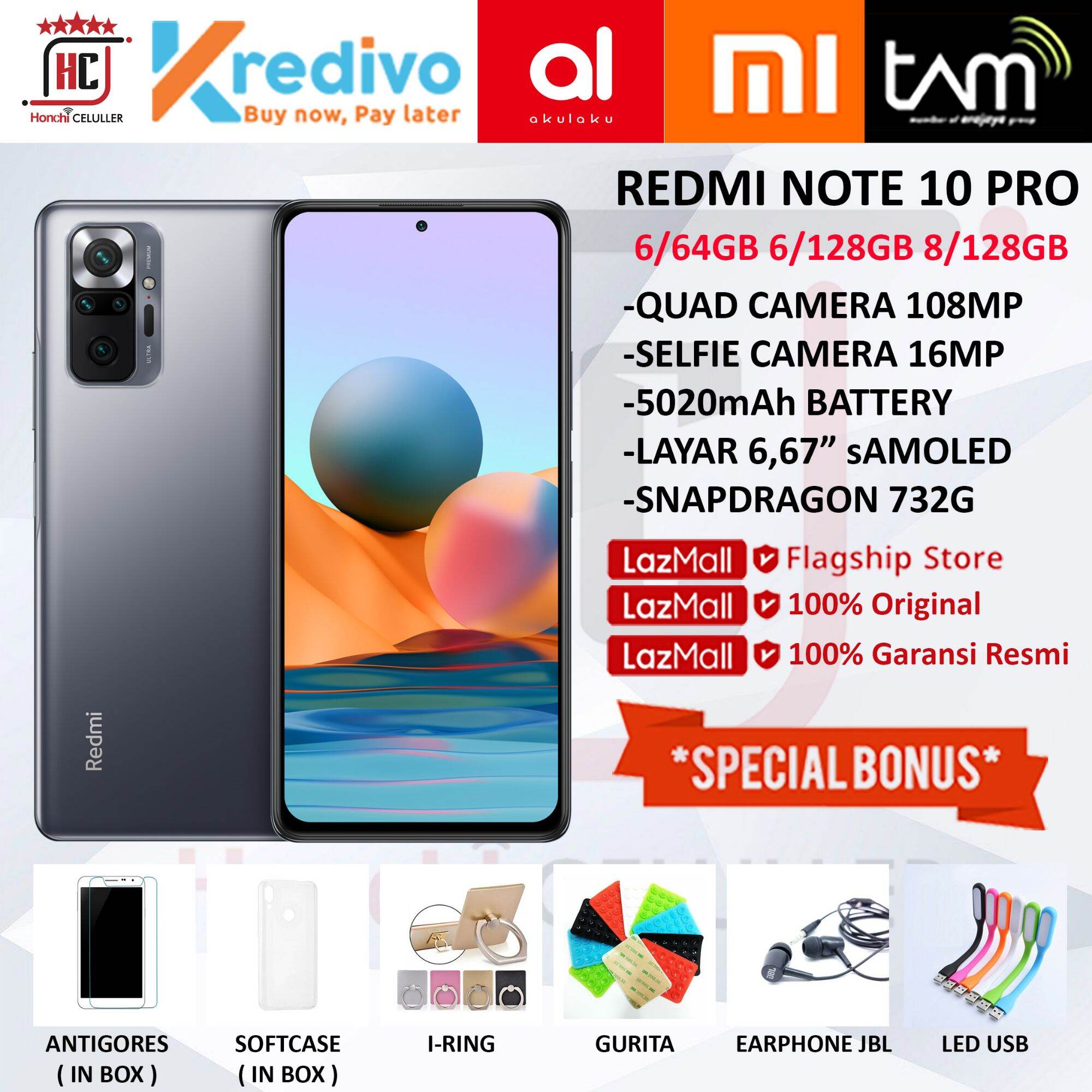 REDMI NOTE 10 PRO 8/128GB 6/64GB GARANSI RESMI XIAOMI INDONESIA TAM Giá 2,899,000 Đồng*Miễn phí vận chuyển