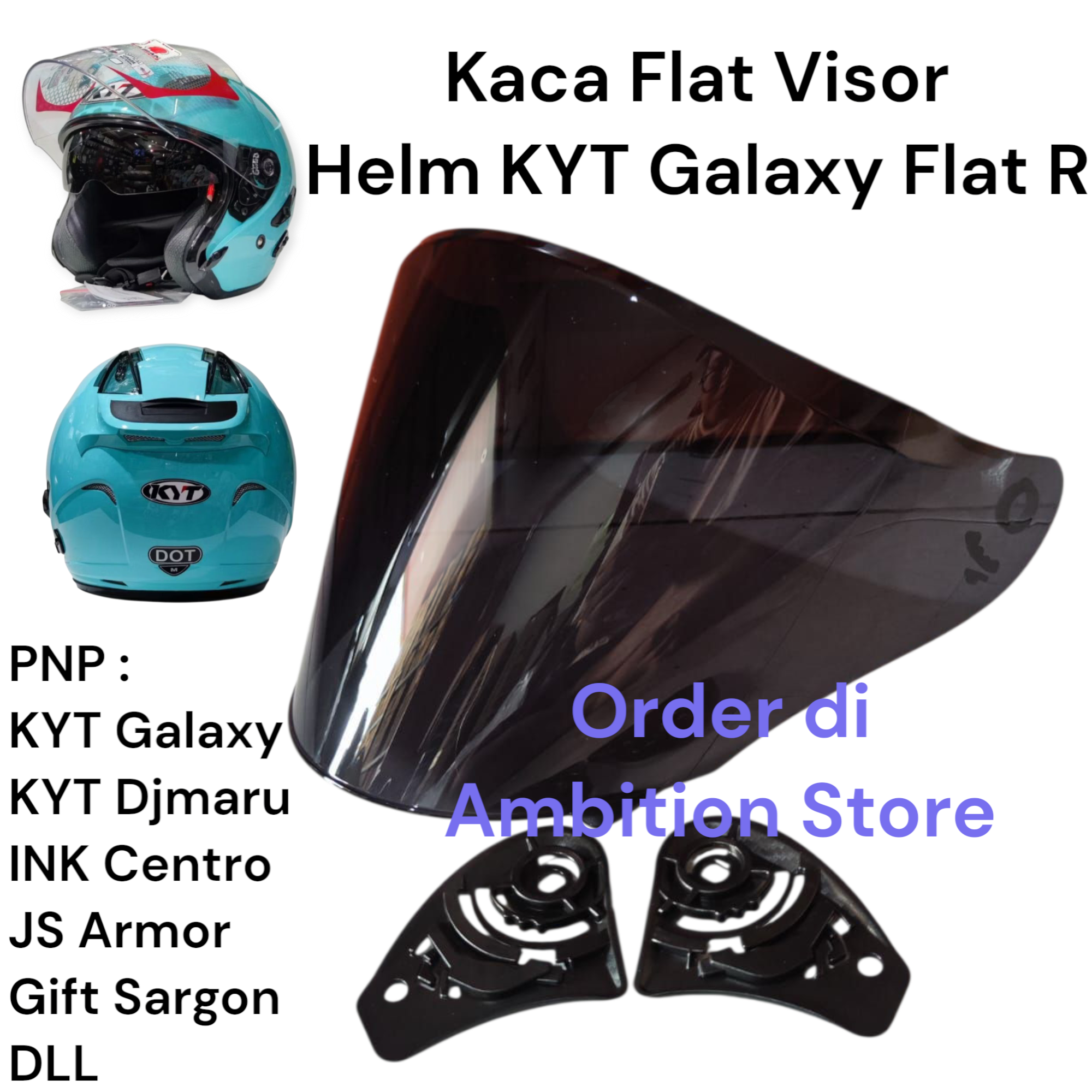 Kaca Flat Visor Helm KYT Galaxy Flat R Kaca Helm Galaxy Slide Harga 47,900 rupiah*Gratis Ongkir