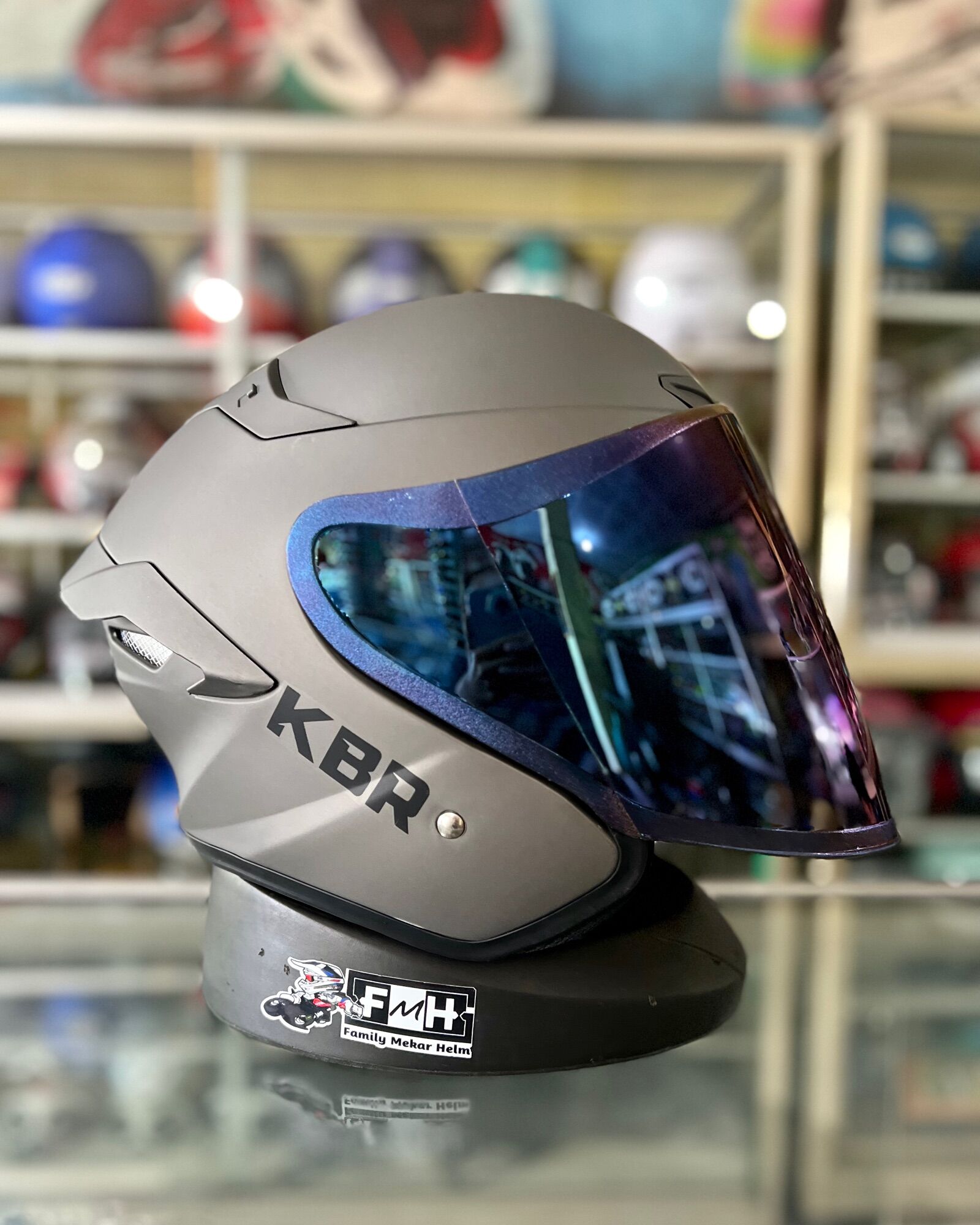 HELM KBR KAIRO HELM HALF FACE VERSI TTC WARNA ABUABU DOF Lazada