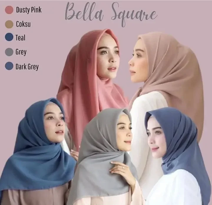 kerudung hijab jilbab bella square / jilbab bella square terbaru murah /segi empat bella square