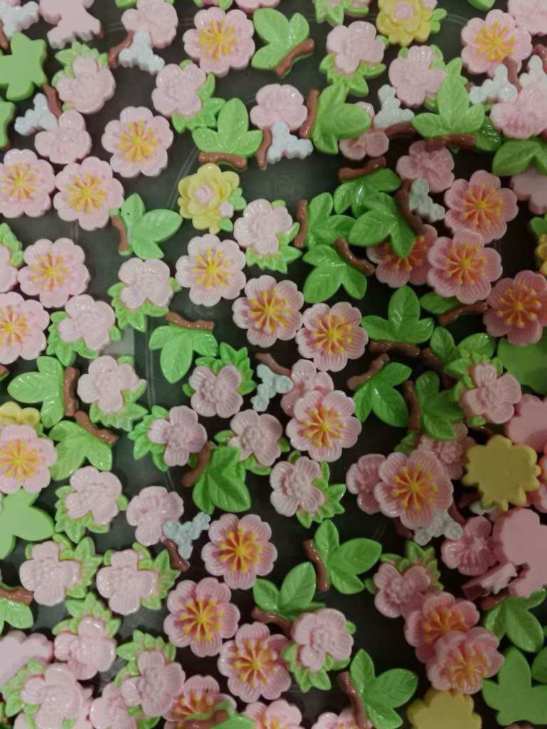 100 pcs Aneka clay bunga / clay resin khusus bunga beranekaragam DIY Random flowers