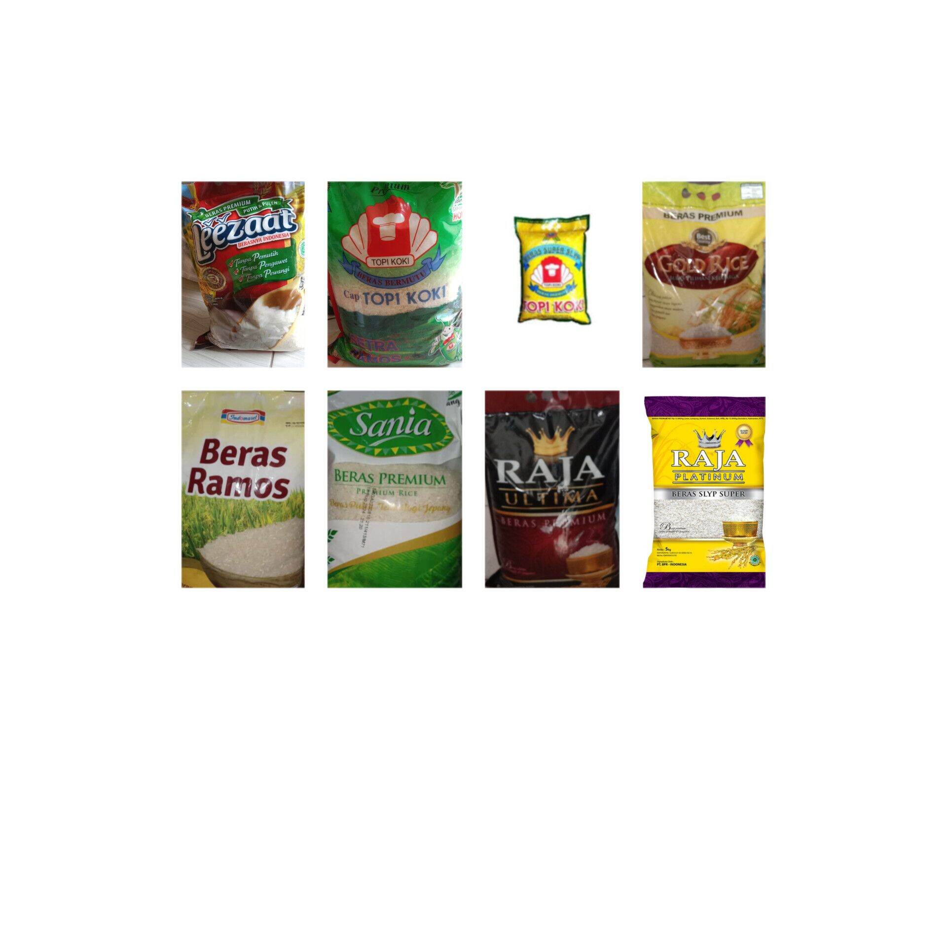 Beras premium 5 kg topi koki/Beras kemasan 5 kilo/beras premium putih