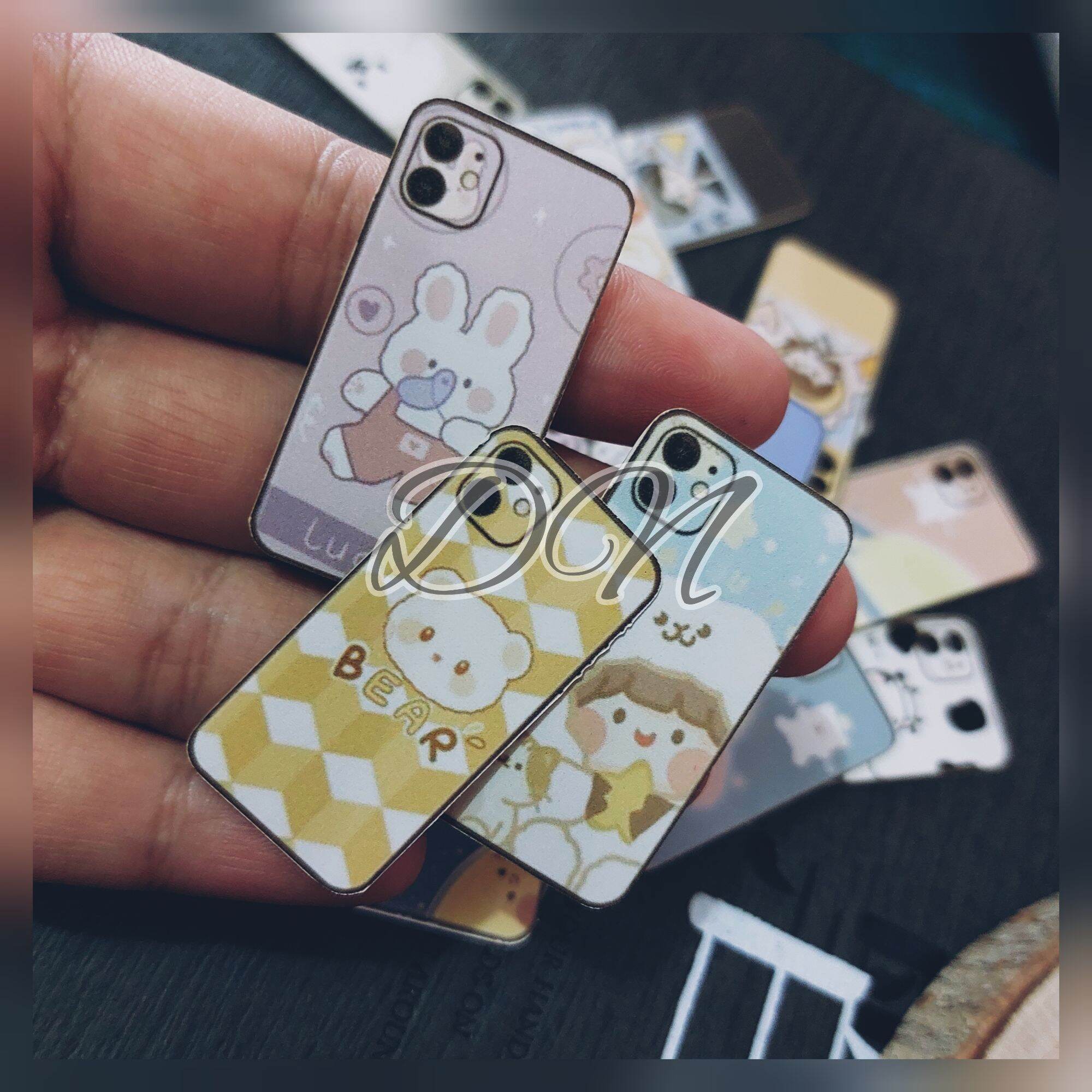 isi 18 pcs stiker kertas mini case sticker glossy jurnal vintage cute case hp