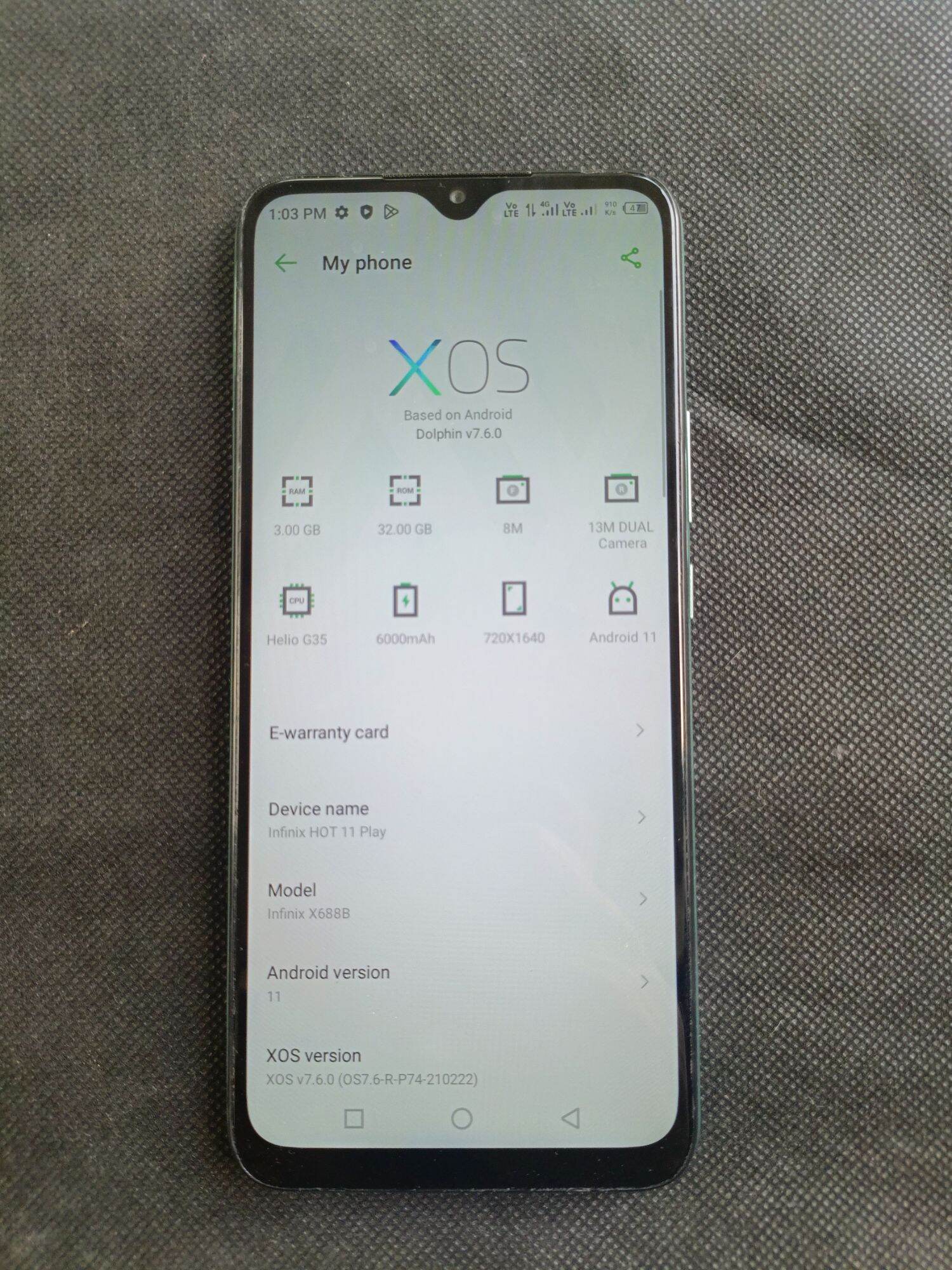 infinix hot 11 play 3/32 Harga 800,000 rupiah*Gratis Ongkir