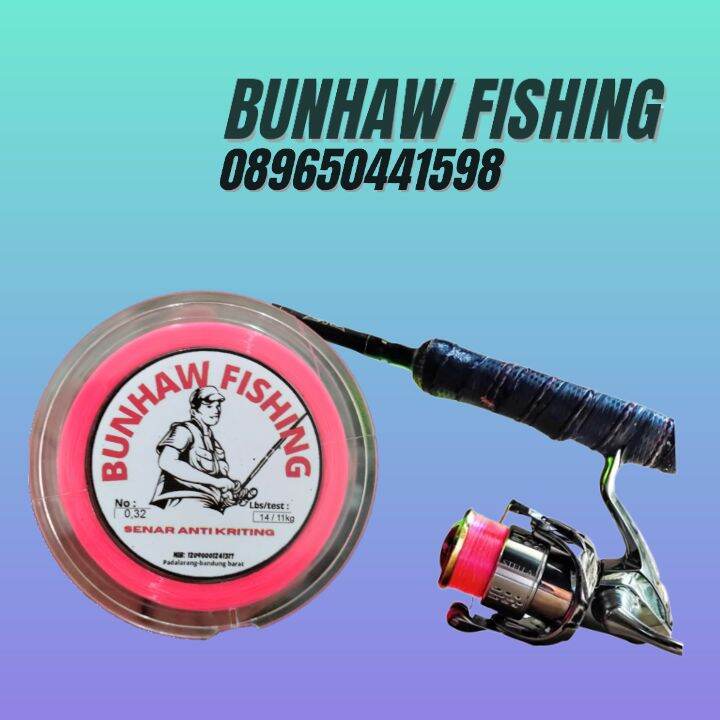 senar pancing bunhaw anti keriting dan lentur siap pakai