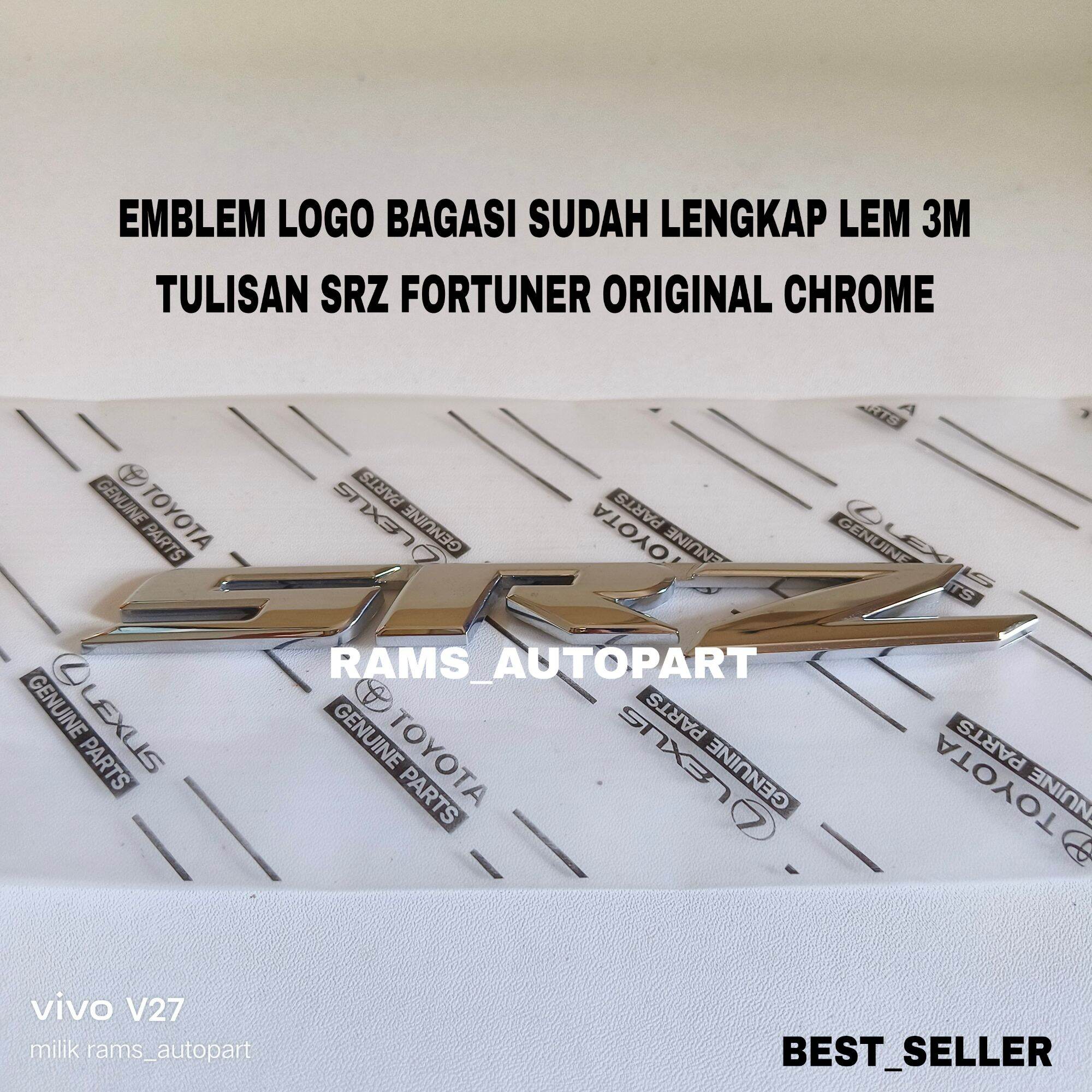 Emblem Logo Bagasi Belakang Tulisan SRZ Fortuner OriginaL Chrome Harga 80,000 rupiah*Gratis Ongkir