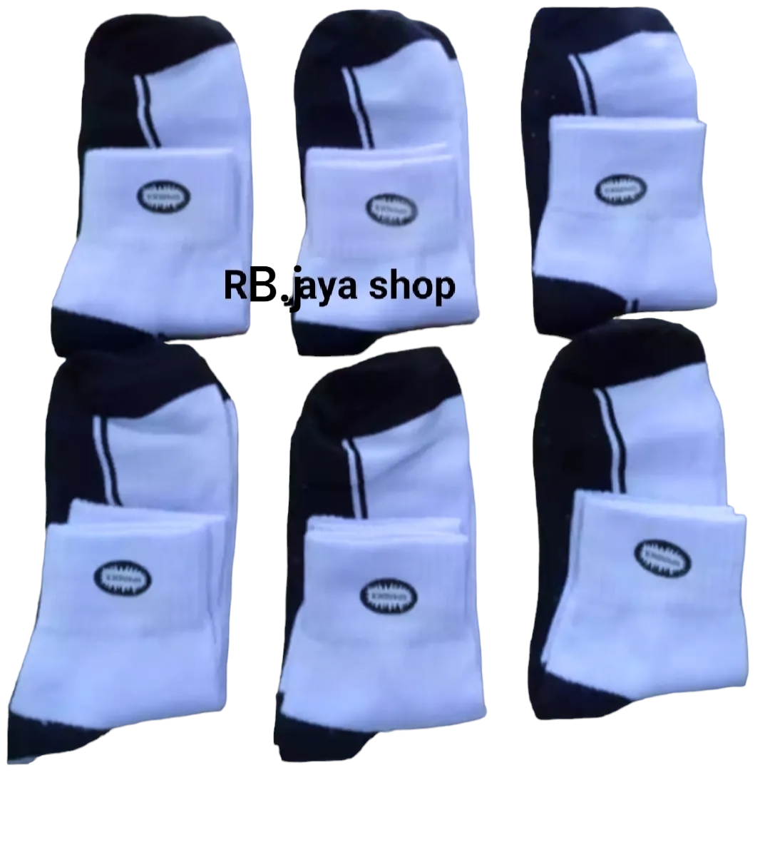 PROMO (1 LOSIN 12 PASANG) KAOS KAKI PENDEK 3/4 PUTIH TELAPAK HITAM SD SMP SMA 3 dan12 PASANG Harga 10,900 rupiah*Gratis Ongkir