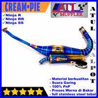KNALPOT CREAMPIE BLUEMOON  NINJA 150 R RR SS FUL STAINLES ANTI KARAT SUARA GARING