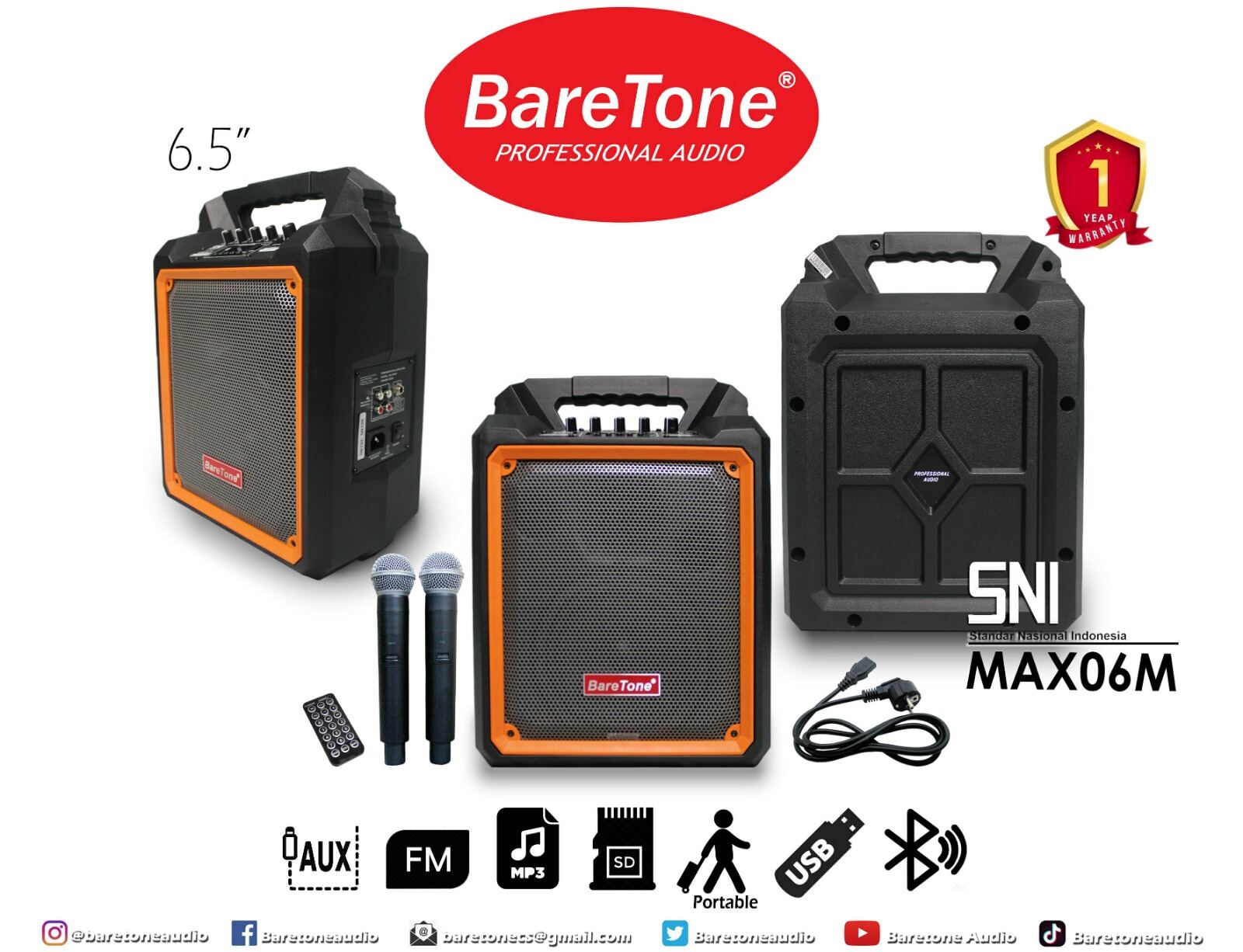 Speaker Portable Baretone Max M Lazada Indonesia