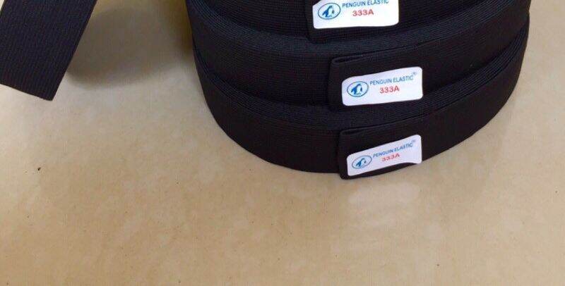 Pinguin Karet Pinggang/Kolor Elastis 333A 4 cm Putih-Hitam 1 Roll