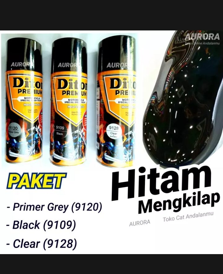 PAKET Pylok Diton Premium Epoxy Primer Grey 9120 dan Hitam Black 9109
