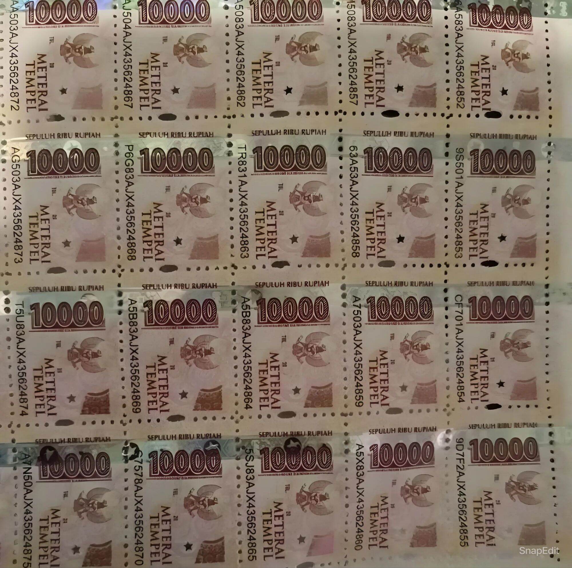 50 BIJI Materai 10000 10Rb Kantor Pos Original Tembus Sinar Uv