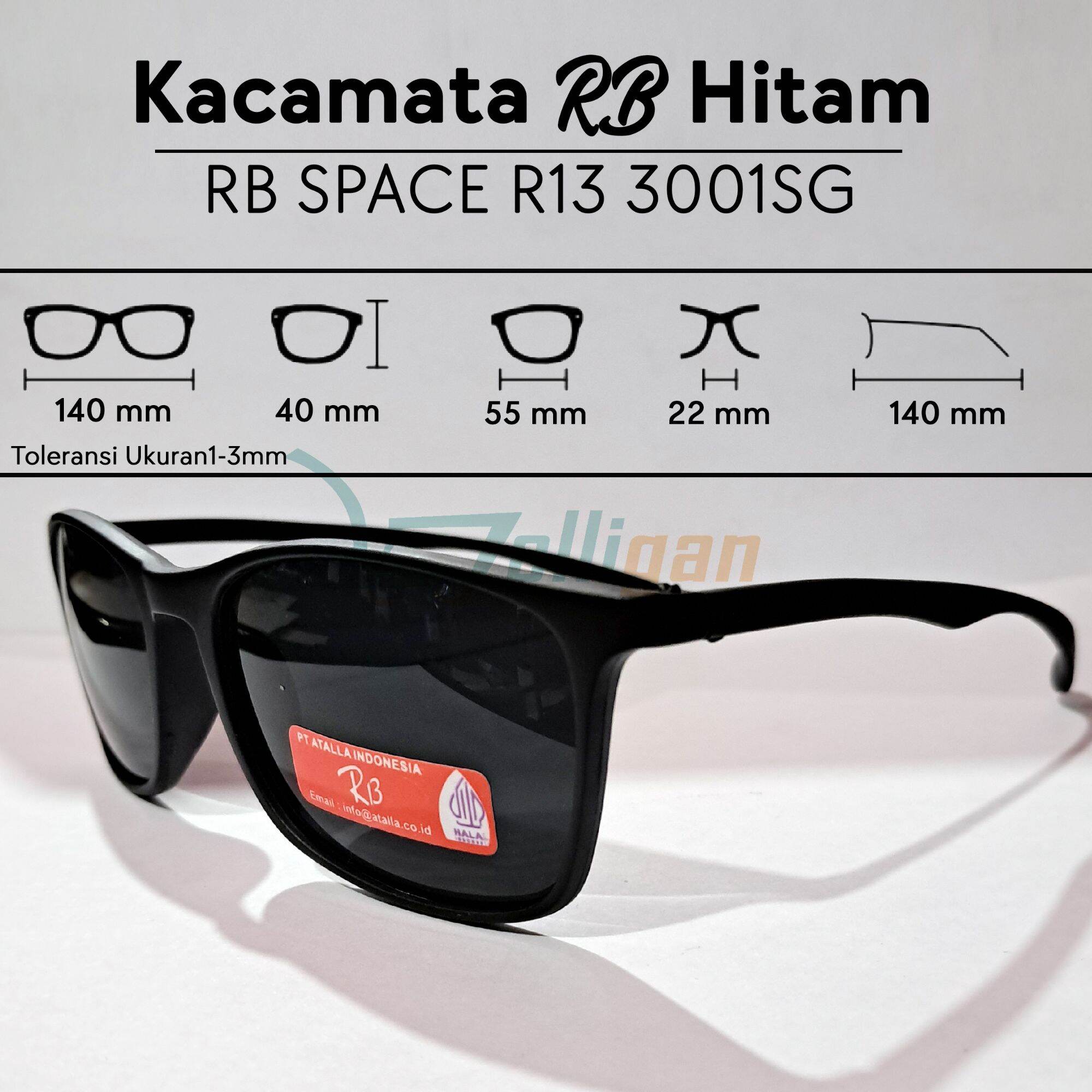 Kacamata RB space uv 400 hitam perlindungan sinar matahari