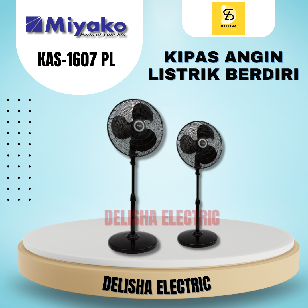 KIPAS MIYAKO ANGIN BERDIRI KIPAS ANGIN MIYAKO KAS-1607 PL STAND FAN 16