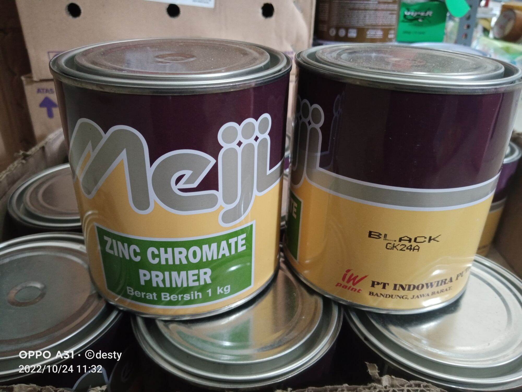 MEIJI Zinc Chromate Primer Cat Anti Karat 1 kg Black Hitam Cat Dasar
