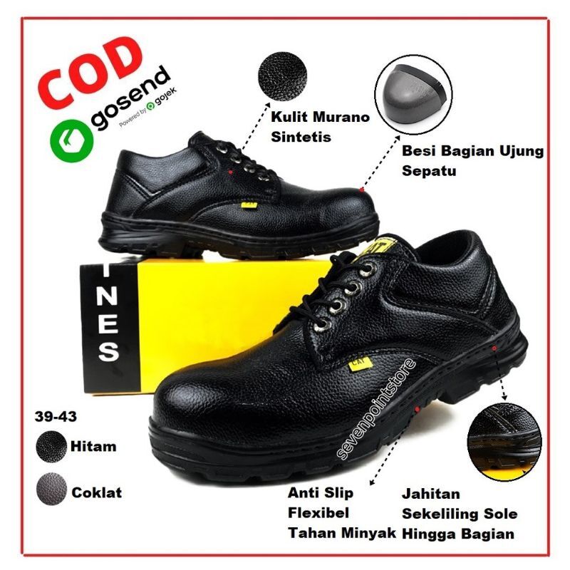 Sepatu Safety Kerja Pria Ujung Besi Sepatu Safety Ujung Besi Tali