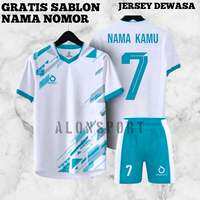 Setelan jersey baju bola futsal dewasa gratis sablon nama + nomor punggung
