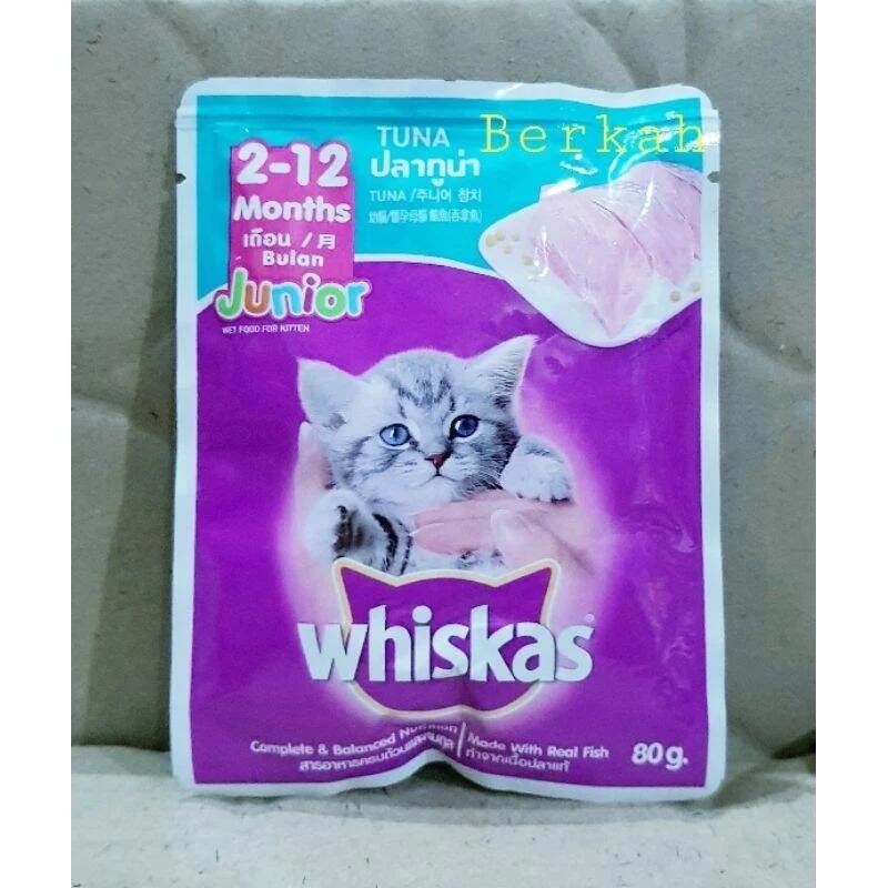 Whiskas makanan kucing basah untuk kitten / adult 80 gram rasa tuna Lazada Indonesia