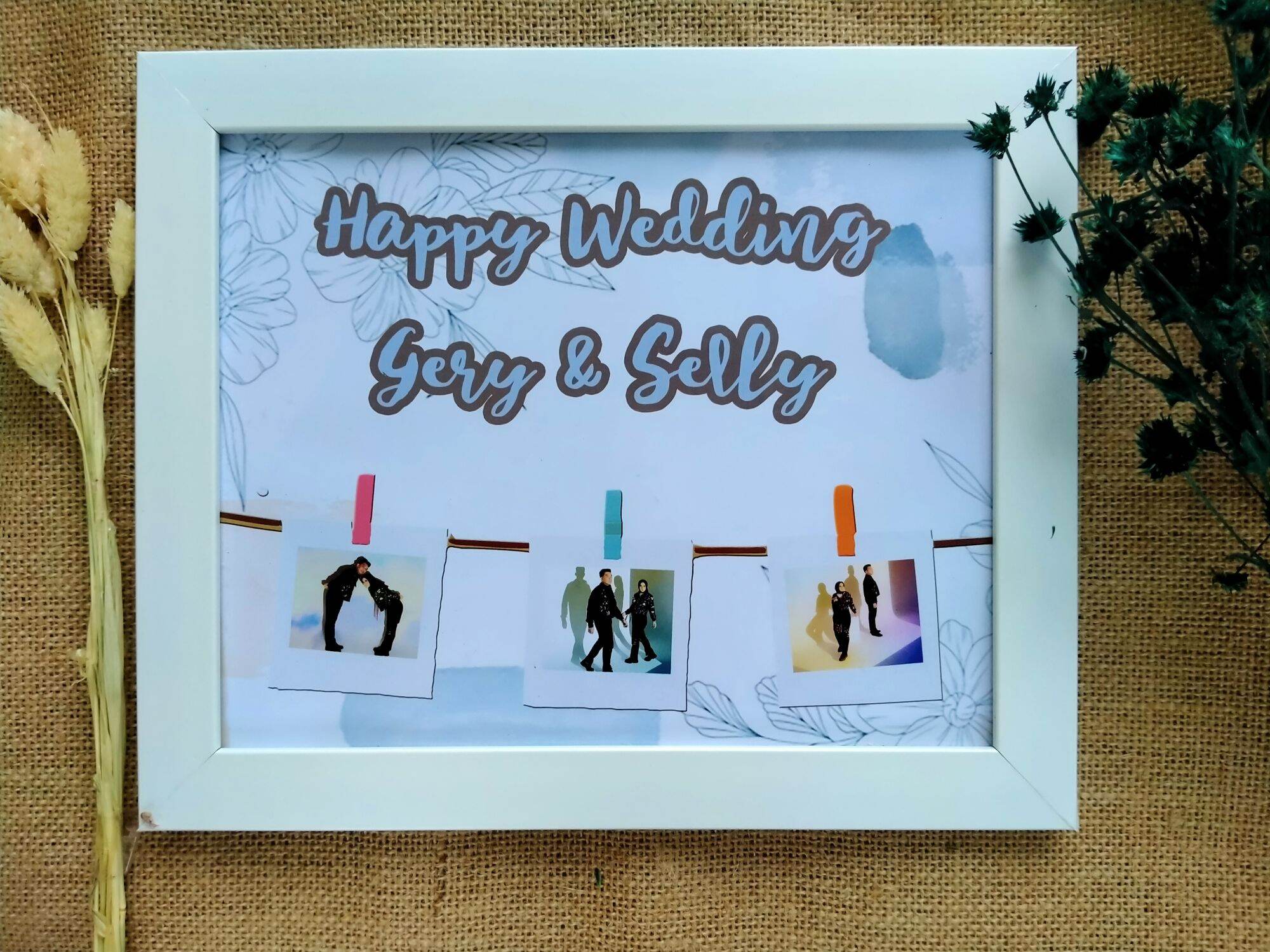 WATERCOLOR FRAME 20x25cm kado pernikahan murah kado wisuda murah kado anniversary pernikahan kado pern…