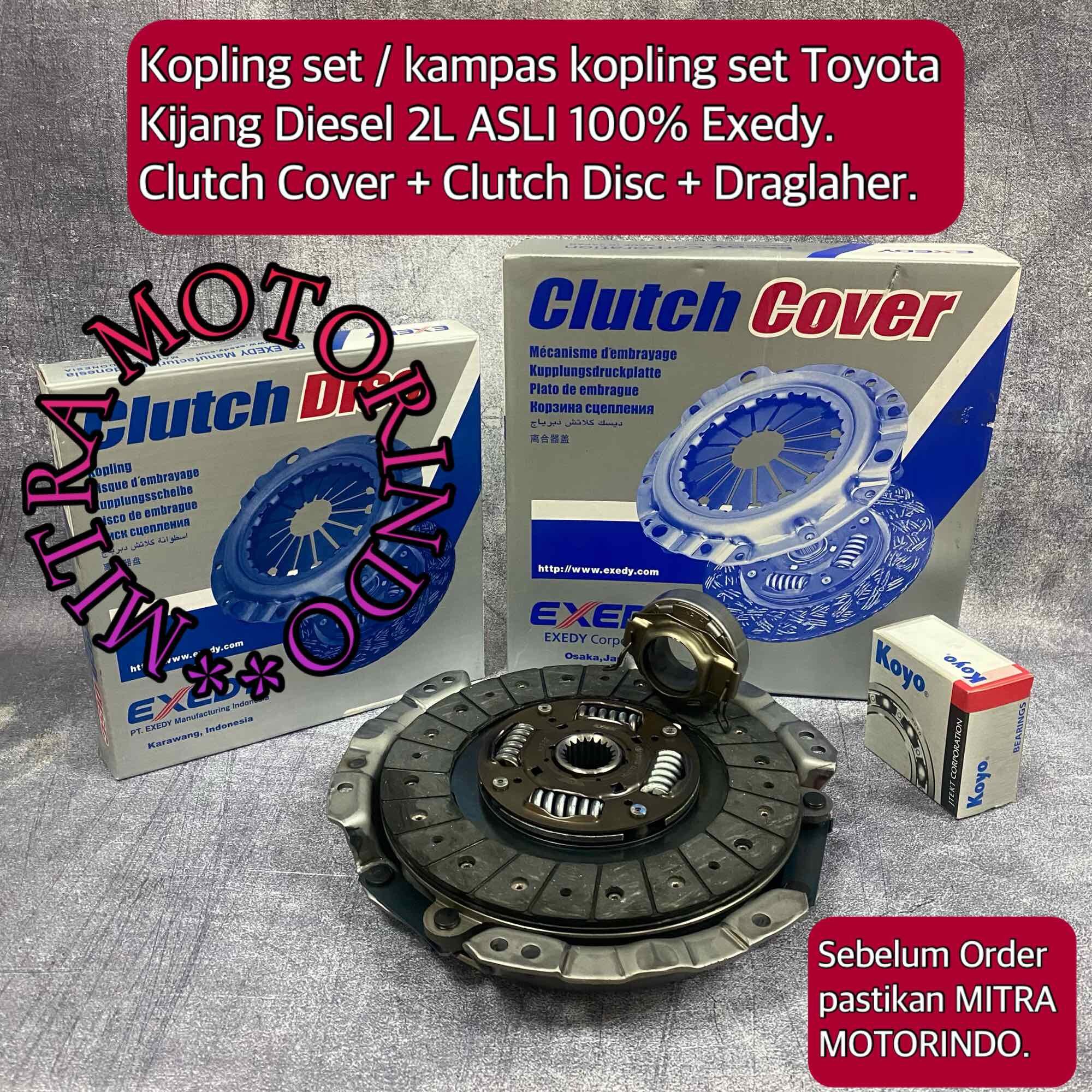 Kopling Set/Kampas Kopling Set Toyota Kijang Diesel 2L Asli 100% Exedy Clutch Cover+ Clutch Disc + Draglaher Harga 1,441,000 rupiah*Gratis Ongkir