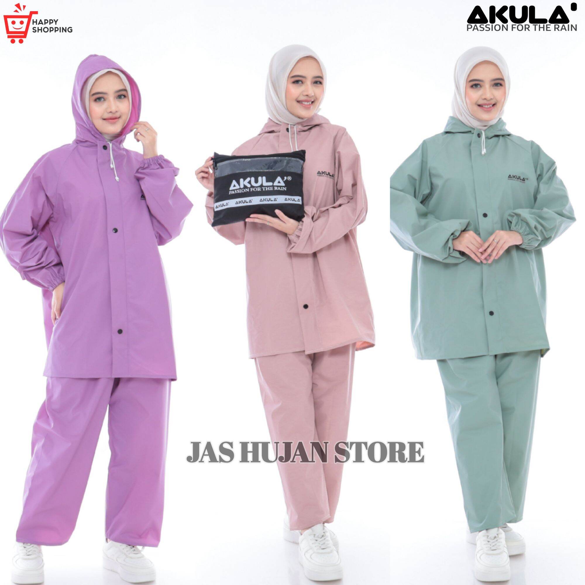 Akula Raincoat for Men and Women, Adult Suit, Thick Flexible Pvc Material, Anti-Seepage Harga 54,360 rupiah*Gratis Ongkir