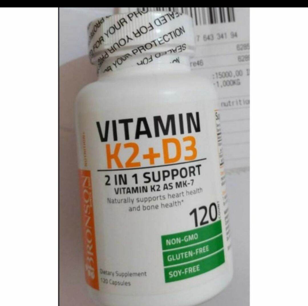 Bronson Vitamin K2 D3 5000 iu mk 7 plus isi 120 Capsul Lazada Indonesia