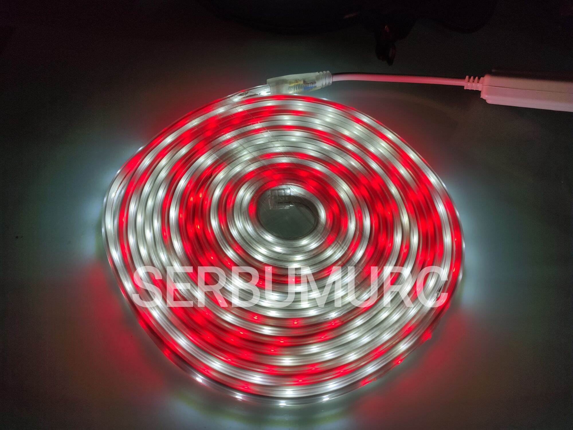Paket Strip Merah Putih / Warnawarni LED Selang Lengkap Adaptor Outdoor AC 220V Lampu Hias Agustusan