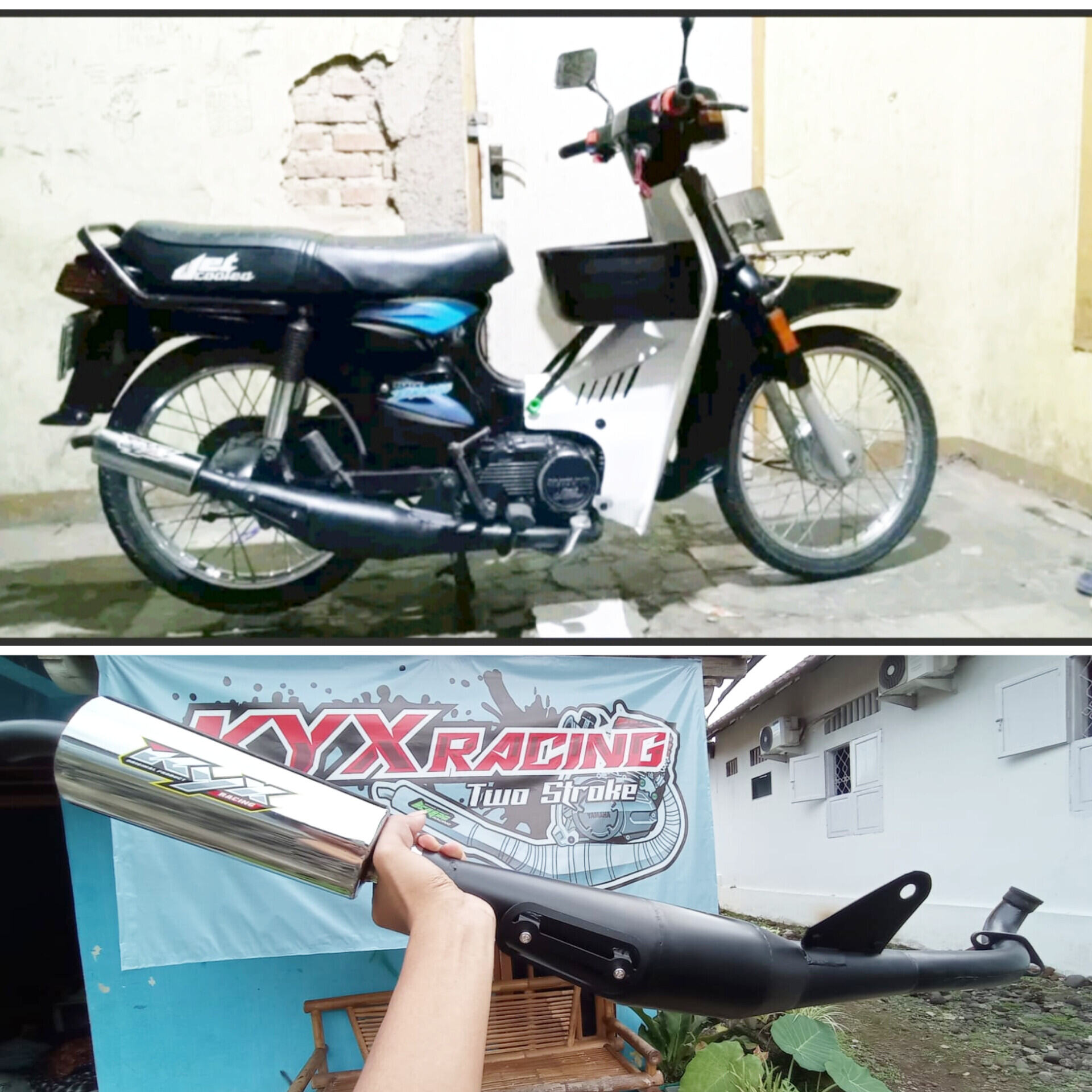 Knalpot Suzuki Bravo Rc 100 Standar Racing Lambung Hitam Tameng Ala Ahm Lazada Indonesia