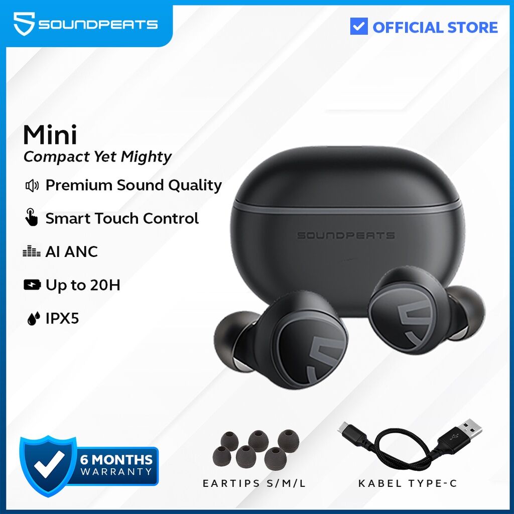 SoundPEATS Mini True Wireless Earbuds Black Lazada Indonesia