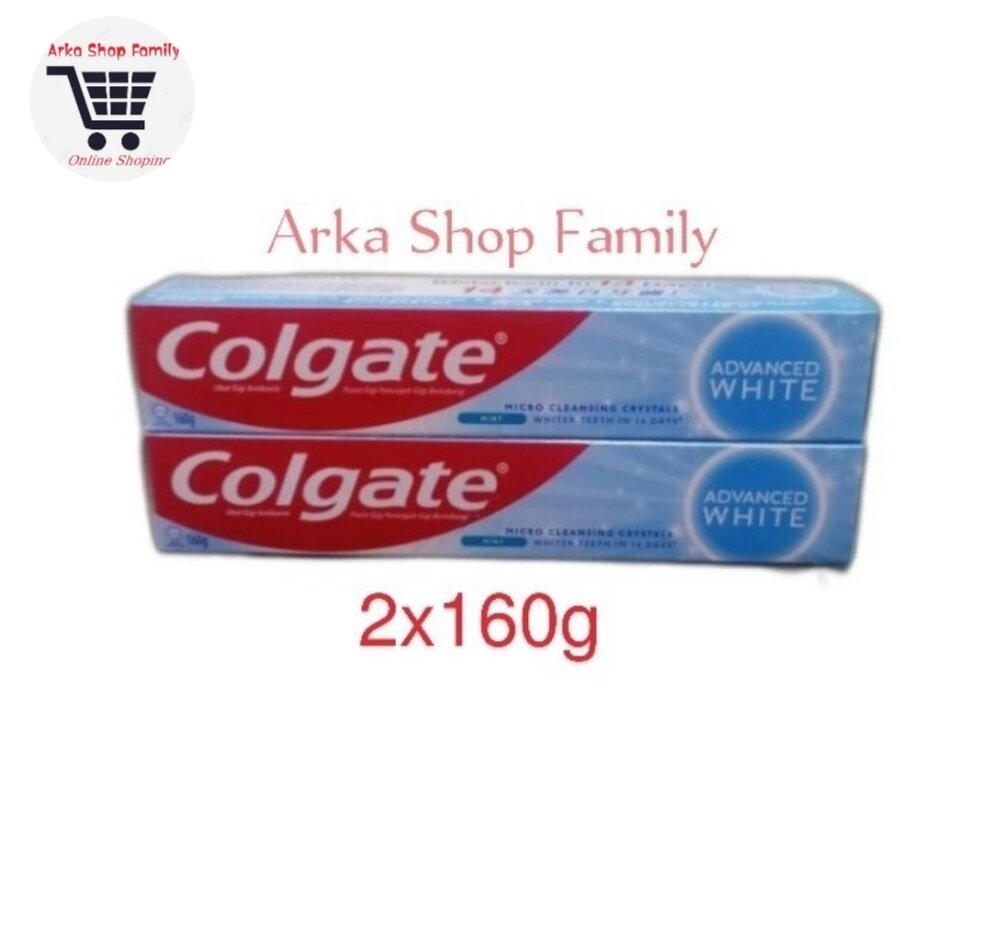 TWINPACK COLGATE Advanced White Whitening Mint Pasta Gigi 160g - Isi 2pcs