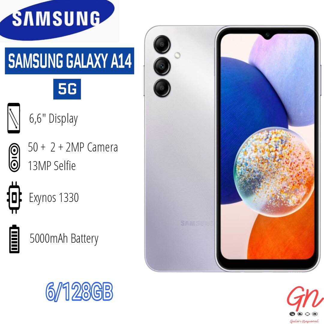 SAMSUNG GALAXY A14 5G 6/128GB GARANSI RESMI Harga  2,859,000 Ringgit*Penghantaran Percuma